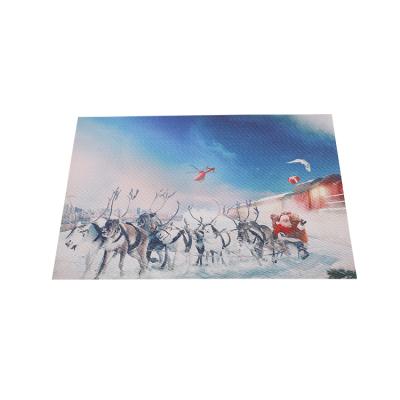 China Salling Christmas Table Mat Christmas Placemats Kids Santa PVC Dining Table Mat Viable Warm Non-slip Mat for sale