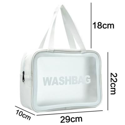 China New Type Durable Wash Bag Through PVC+PU Wash Items Travel Waterproof Storage Bag Wash Bag for sale