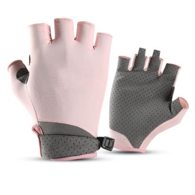 China Soft Comfortable Hot Selling Feel Half Finger Riding Gloves Golf Fishing Breathable Ice Gloves In Summer for sale