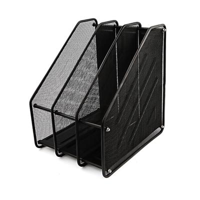 China Stackable 3 Tier Metal Wire Mesh Metal Document Desk Rack Folder Mesh File Tray for sale