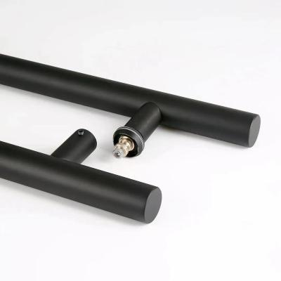 China Modern Matte Black Door Handle Lever H Type Square For Glass for sale