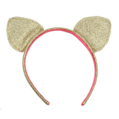 China Sequin Cat Ear Alice Velvet Covered Hair Band Hot Seller Glitter Leather Stitching Cat Ear 1.5cm Alice Headband Ribbon Covered Headband 5921 wholesale d women's hair accessories for sale