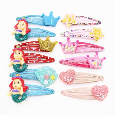 China Poly Resin Roller Skate Hair Snap Clips Fashion Poly Resin Fancy Pink Roller Skate Instant Hair Clip Peach Metal Hair Clip Girl Hair Accessory Set In big 7678 for sale