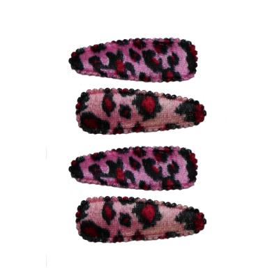 China Mermaid sequin clip 5cm leopard fabric velor covered snap clip barrette hair clips women girl wholesale factory price 1051 for sale