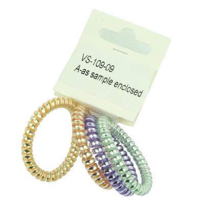 China Fashionable Wholesale Jelly Coil Of An Elastic Hair Band Ties No Tuck Hair Flips Tie Free Hair Band Metal Spirals Hair Accessories Ponytail Holder 6449 for sale