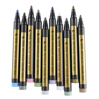 China Customized Invitations Metallic Colored Ink Water Mark Pen For Wax Seal Stamp Gift Mark Pen Decoration Wax Seal Metal Gold Color Chalk Pen for sale