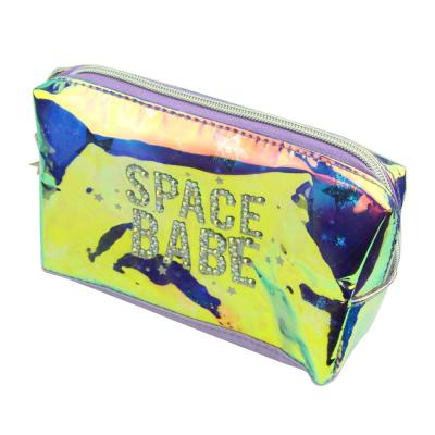 China High quality clear holographic travel cosmetic bag, hologram cosmetic bag, private label women cosmetic bags cases7842 for sale