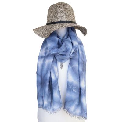 China Fashion light and comfortable warm squishy spring tichel spring sale scarf lady shawl tie dye main design for sale