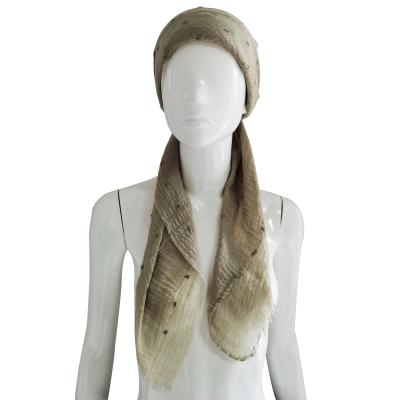 China Spring Autumn Vintage Lightweight And Comfortable Hot Selling Hijab With Burr Finial Decorate Scarf for sale