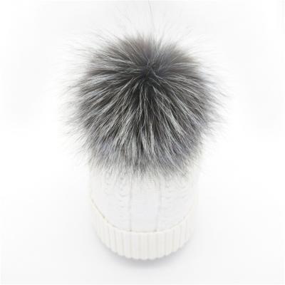 China Decoration for bag charm/handmade big silver fox fur ball pom fur car key chain wholesale pom for hat for sale