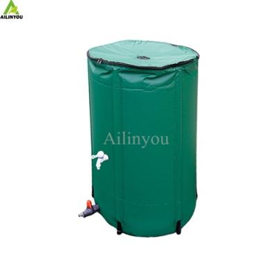 China 1000l foldable 500D PVC material garden rainwater collector rainwater retention tanks collapsible folding water tank for sale