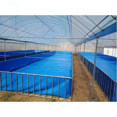 China 1000L~50000L Durable and  Portable PVC Tarpaulin Canvas Water Fish Farming Aquaculture tank for sale