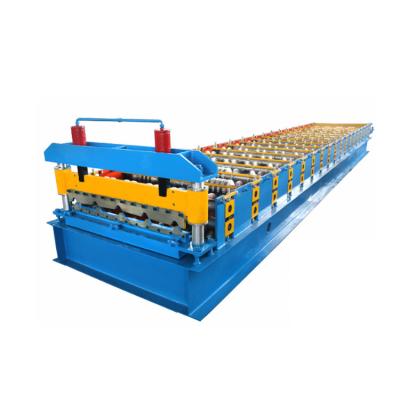 China Full Automatic Hotels Roof Sheet Layer Double Glazed Tile Roll Forming Machine Glazed Tile IBR Trapezoid Sheet Making Machine for sale