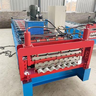 China Hotels Glazed Tile Sheet Roof Press Making Machine Double Layer Metal Roofing Roll Forming Machine for sale