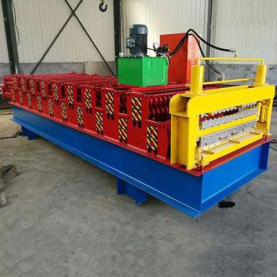 China Hotels Colored 828 Zinc Sheet Glazed Tile Roofing Panel Roll Forming Machine for sale