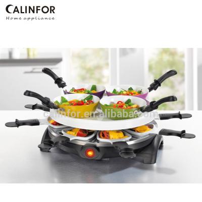 China Adjustable Height 880w High Quality Cold Rolled Steel Nonstick Electric Raclette Grill Pan For Party for sale