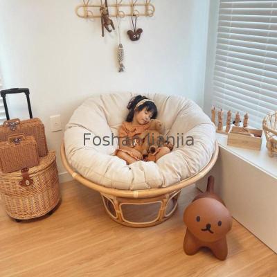 China Contemporary Wholesale Rattan Sofa Chair Woven Papasan Chair With Cushion for sale