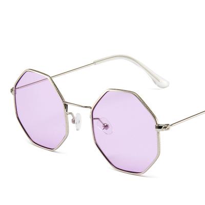 China European fashion sunglasses and American retro glass polygon metal trend simple fashion sunshade sunglasses for sale