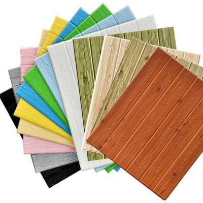 China Cheap Japan Market Waterproof+ECO-Friendly Price Pe Foam Wall Panels Adhesive Soundproof Decorative 3d Effect Wood Wallpaper for sale