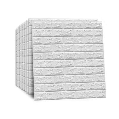 China Fast Shipping Waterproof+ECO-Friendly 10pcs Package Decor Kids Wall Sticker Brick Design Home Adhesive Stone Foam Moisture Proof Pe for sale