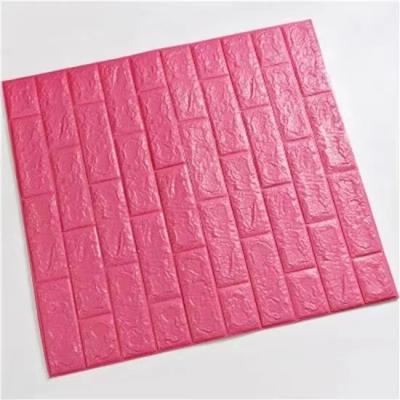 China Waterproof+ECO-Friendly 10pcs Pack Brick Embossed Factory Wholesale Waterproof Foam 3d Wall Stickers Foam Wallpaper Tiles Mural Adhesive Roll for sale