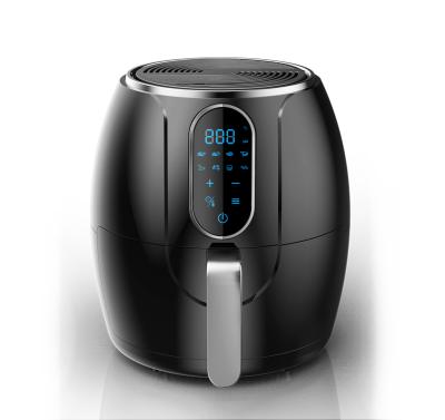 China High Quality Home Digital Display 4L Capacity Touch Screen Digital Easy Operation Pot Silver Black White Color Air Fryer Customized Cooker for sale