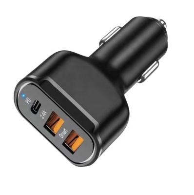 China 30W Mobile Phone Palladium USB C Car Charger 2 USB Car Fast Charging Smart USB Fast Charging Charger for sale