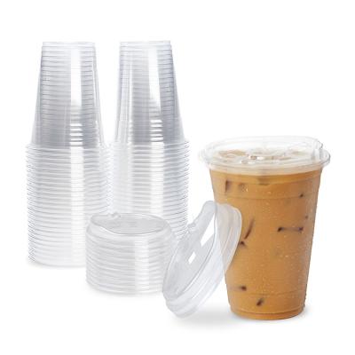 China Recyclable Custom Logo Cups Plastic Cup For Lid Logo Bubble Tea Packaging Disposable Recyclable Strawless for sale