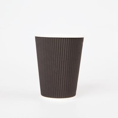 China High Quality Recyclable Merchandise Disposable Recyclable Black Logo Packaging Custom Paper Coffee Cup for sale