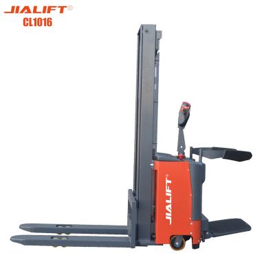 China Electric stacker(Standing on)  CL1016  Rated traction weight 1000kg  Lifting height1600mm  Electric Reach Stacker for sale