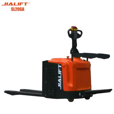 China 2t Electric Pallet Truck Jack Standing On SL20GA Rated Traction 1.5kw for sale