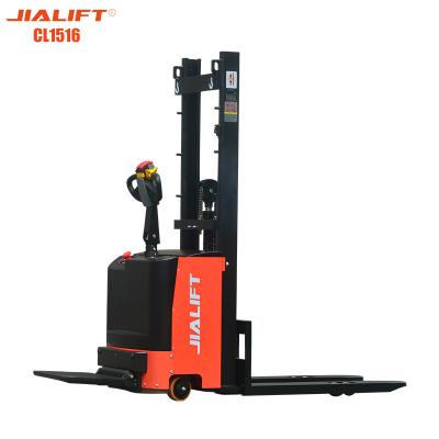 China Electric stacker(Standing on)  CL1516  Rated traction weight 1500kg  Lifting height1600mm  Electric Reach Stacker for sale