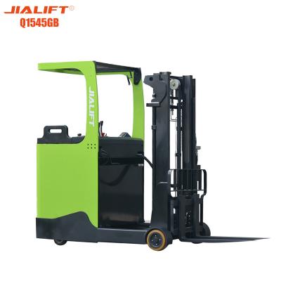 China Lifting 4500mm Electric Reach Walkie Stacker Standing On 1500kg for sale