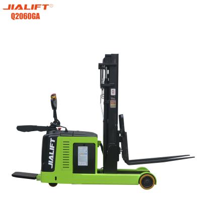 China Electric Reach Walkie Stacker 2000kg 6000mm Electric Reach Forklift for sale