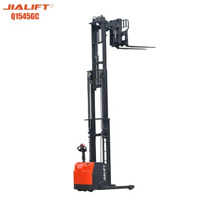 Cina UL Electric Reach Walkie Stacker in piedi su 1500kg Altezza di sollevamento 4500mm in vendita