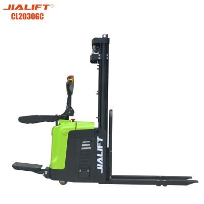 China Adjustable Electric Stacker Rated Traction Weight 2000kg 3030mm Motorized Stacker for sale