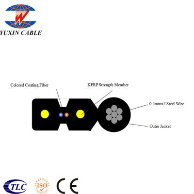 China Telecom Galvanized Indoor Steel Wire Kfrp Cable Ftth Drop Cable Fiber Home Ftth Drop Cable for sale