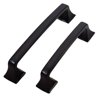 China 128mm Modern Famous Black Color Matt Black 96 Modern Famous Color Matt Fancy Style Furniture Dresser Cabinet Wardrobe Wardrobe Pull Handles 128mm for sale