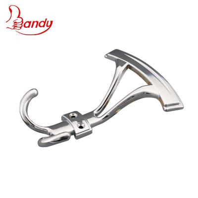 China Double Screw Wall Mounted Wall Mounted Coat Hook Durable Metal Zinc Furniture Hanger For Hanging Clothes For Bedroom Living Room for sale