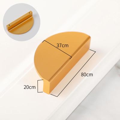 China Modern Modern Aluminum CNC Cut Semicircle Drawer Handles Black/White/Golden Knobs Wardrobe Closet Furniture Drawer Cabinet Furniture for sale