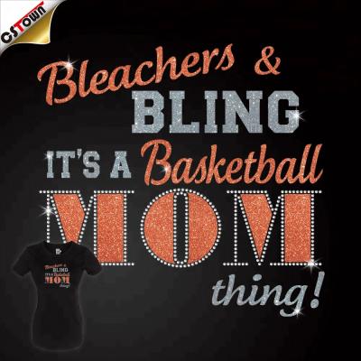 China Environmental Friendly Blings and Bling It's a Basketball Mom Thing Iron-On Rhinestone Glitter Transfer for sale