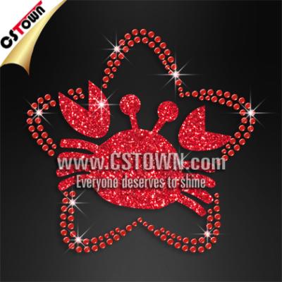 China Flatback Iron On Red Glitter Cancer Wholesale Symbols Zodiac Sign for sale