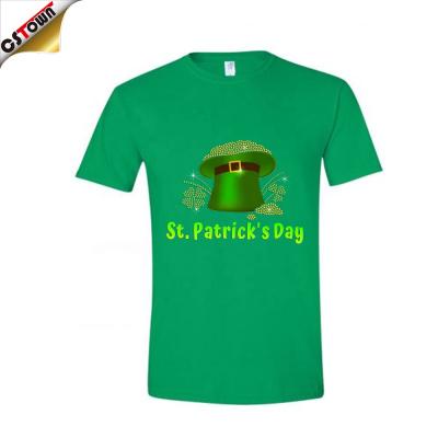 China Flatback St Patrick's Day New Design Rhinestone Transfer Pattern Transfer Printing Custom Iron On Rhinestone Transfer for sale