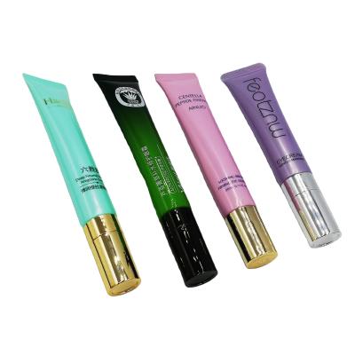 China Wholesale Plastic Tube Plastic Packaging Tube Custom Logo Private Label Eye Cream Squeeze Tube With Zinc Alloy Massage Applicator for sale