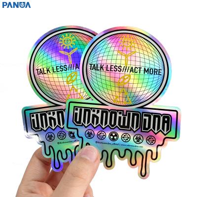 China Custom Shapes Custom Printing Sticker Brand Logo Vinyl Label Holographic Laser Hologram Die Cut Stickers for sale