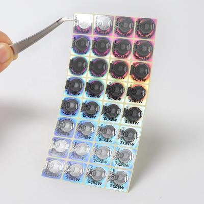 China Serial Number Labels Color Logo Waterproof Hologram Custom Printing Hologram Square Label for sale