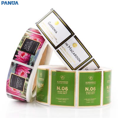 China Waterproof Cheap Custom Printing Aromatherapy Logo Sticker Candle Jar Gold Foil Label Private Scented Sticker for sale