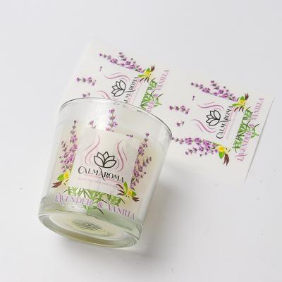 China High Quality Transparent Candle Label Rectangle Labels Waterproof Custom Printing Transparent Labels For Glass for sale