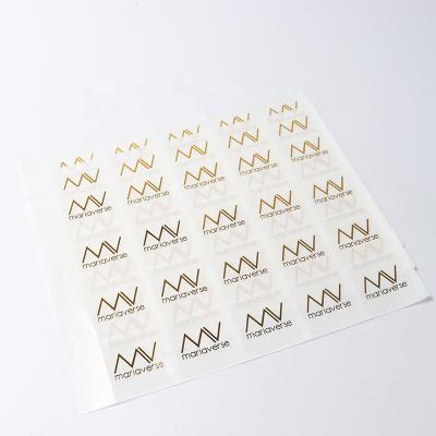 China Hot stamping gold foil clear label pvc a4 printing waterproof packaging custom labels hot stamping adhesive label for sale