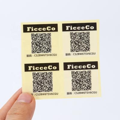 China Waterproof custom printing logo serial number qr code waterproof labels business transparent label for sale